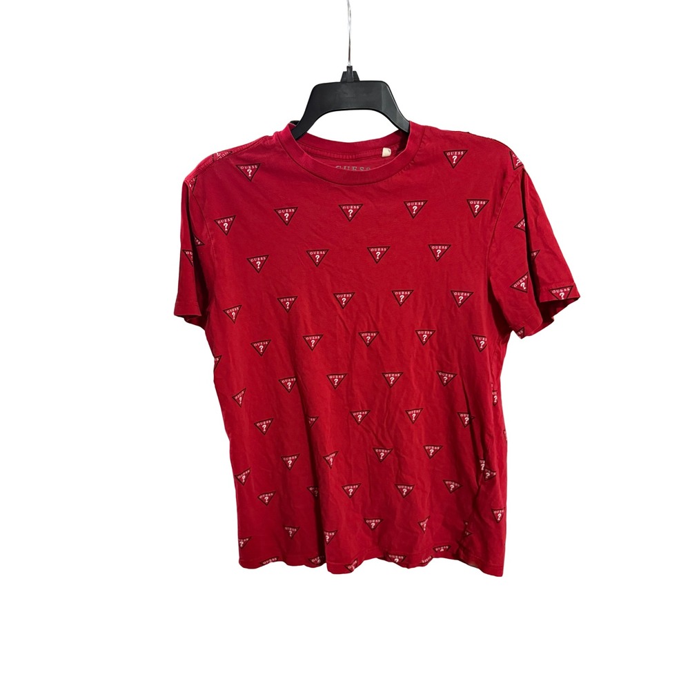 GUESS‎ Los Angeles Red Allover Logo T Shirt Size Small